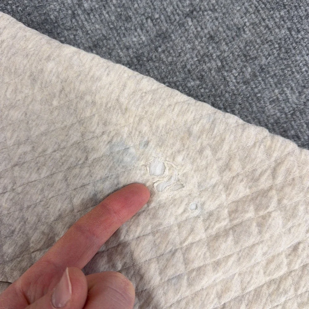 Patagonia Jacket Women 2XL CREAM Green Organic Cotton Quilt Snap-T Pullover READ - Picture 11 of 12